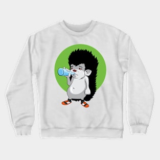 drunk hedgehog Crewneck Sweatshirt